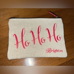 Brighton Ho Ho Ho Small Canvas Christmas Purse Pouch - NWOT